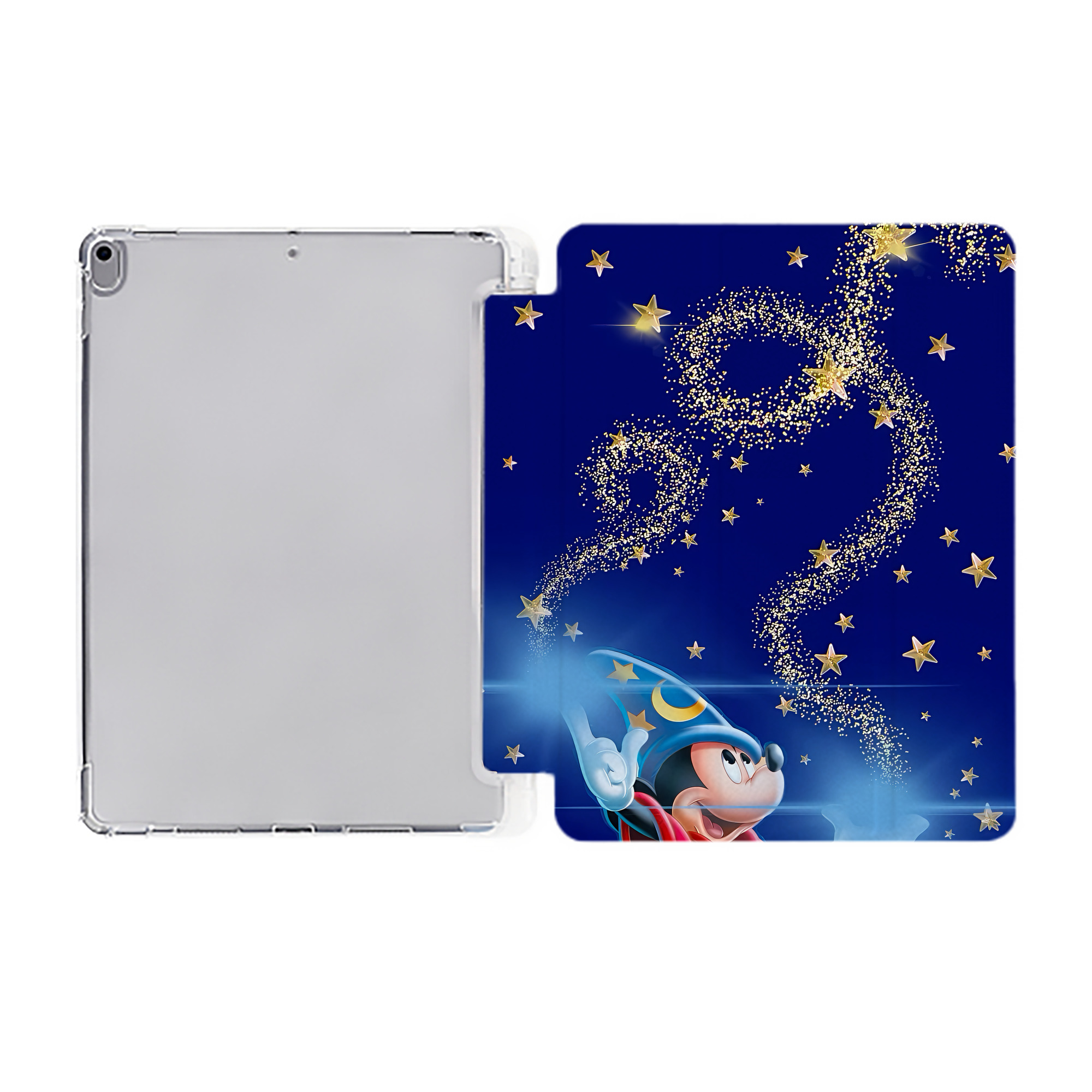 （画像用） ミッキーマウス Mickey Mouse IPad ケース ペン収納付き 三つ折りスタンド PUレザー×シリコン 対応機種9.5/10.5/10.9インチ